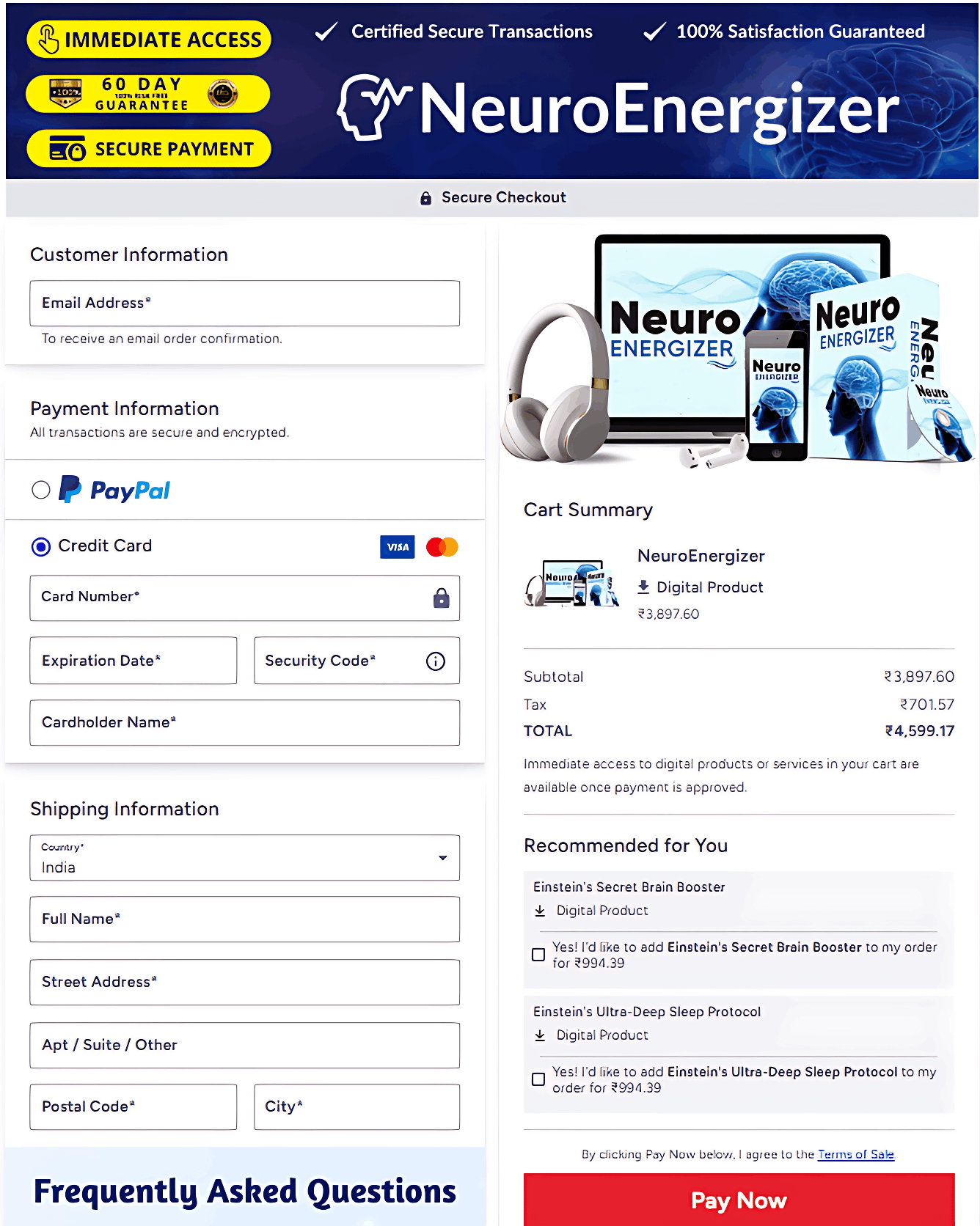 Neuro-Energizer-checkout-page